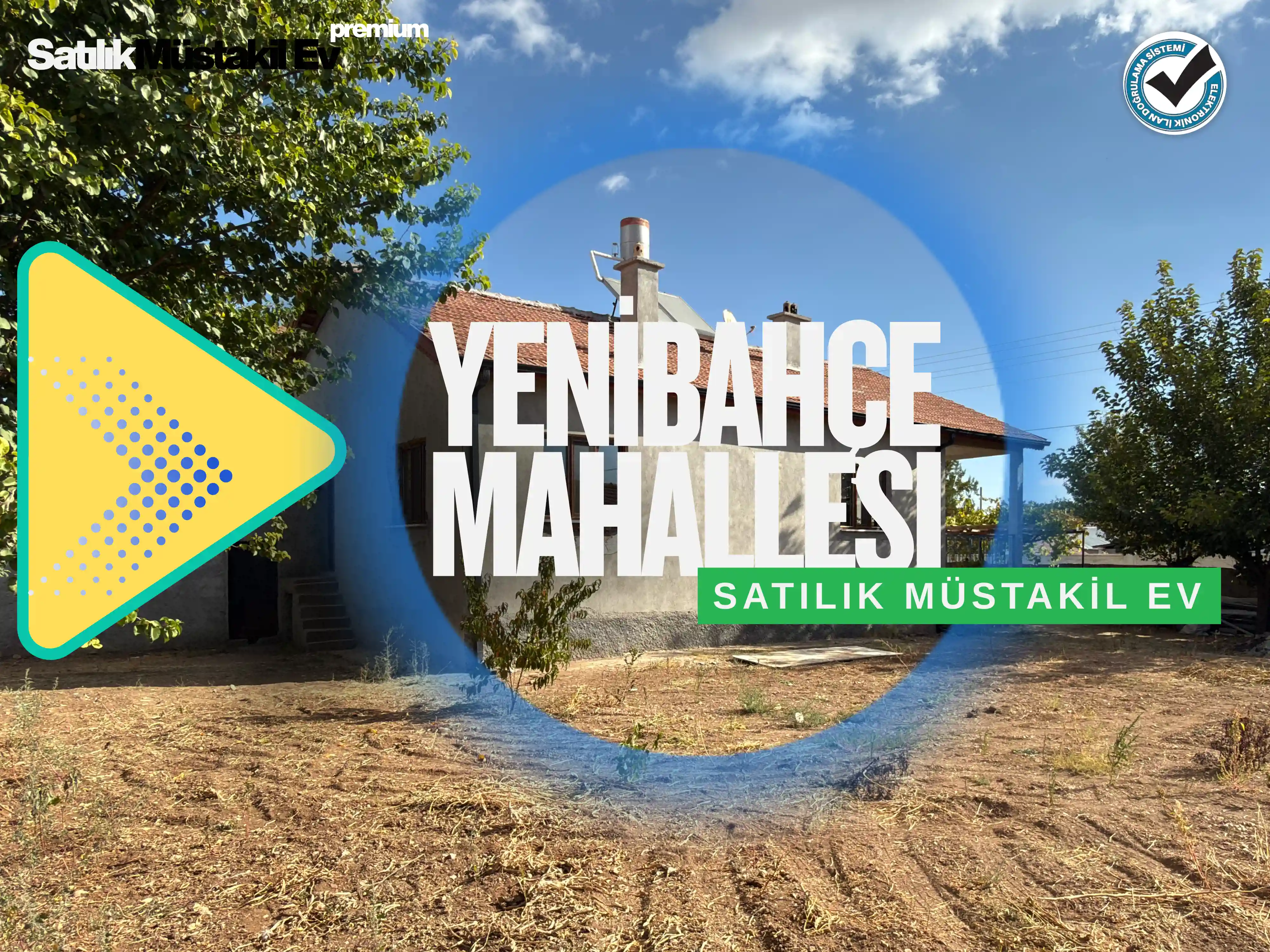 MERAM YENiBAHÇE MAHALLESİ SATILIK MÜSTAKİL 978 m2 İÇERİSİNDE 2+1 EV!