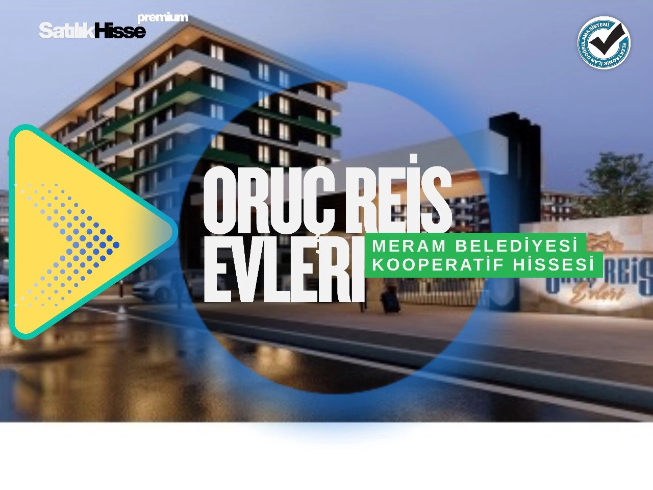 MERAM AYMANAS MAHALLESİ ORUÇ REİS BOŞ 2+1 SATILIK KOOPERATİF HİSSESİ!