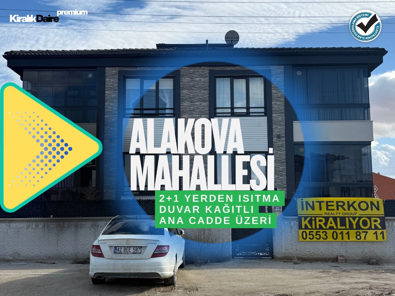 KONYA MERAM ALAKOVA MAHALLESİ 2+1 KİRALIK DAİRE!