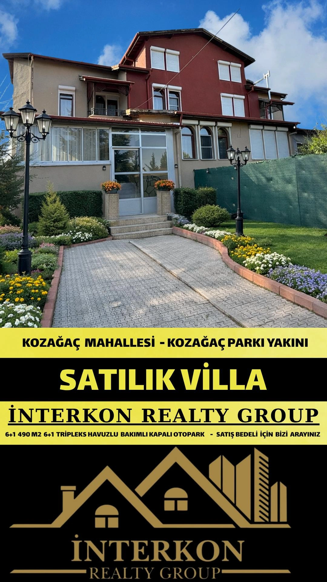 KONYA MERAM KOZAĞAÇ MAHALLESİ 6+1 SATILIK TRİPLEKS VİLLA!
