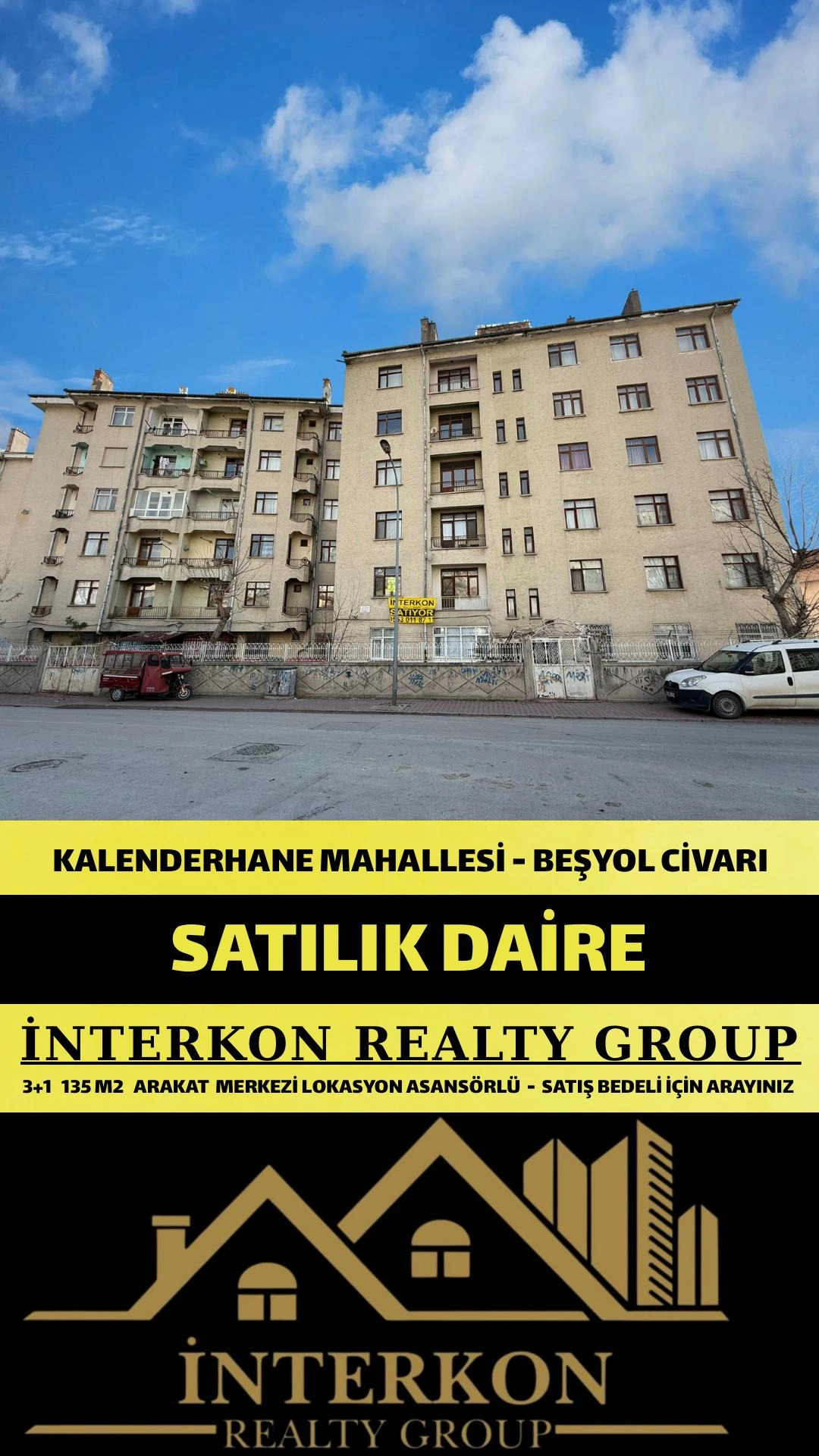 KALENDERHANE MAHALLESİ 3+1 SATILIK DAİRE!